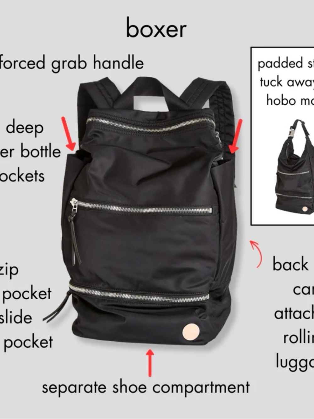Shortylove boxer Camouflage Backpack or shoulder bag - Black & Gray Camo